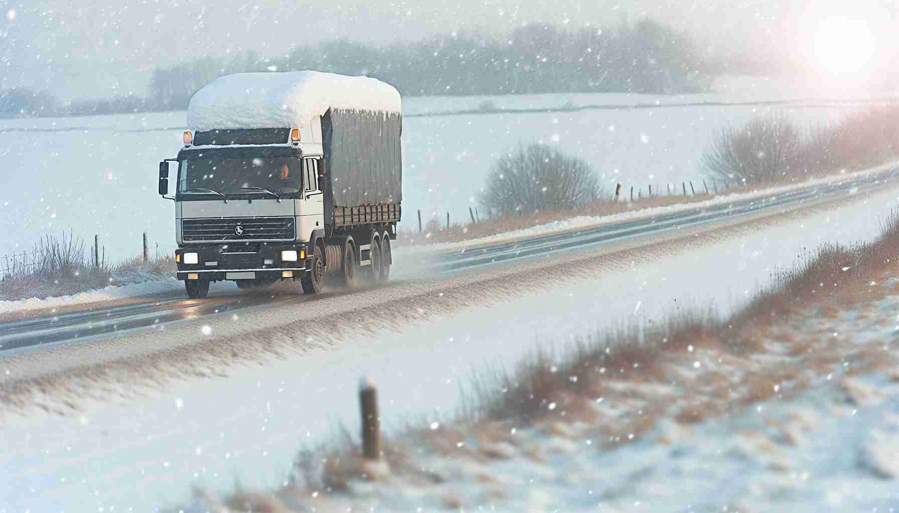 An image illustrating Risiko von Schnee auf Lkw-Dächern