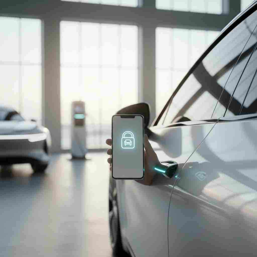 An image illustrating Smartphone als Autoschlüssel: Funktionsweise und Sicherheit