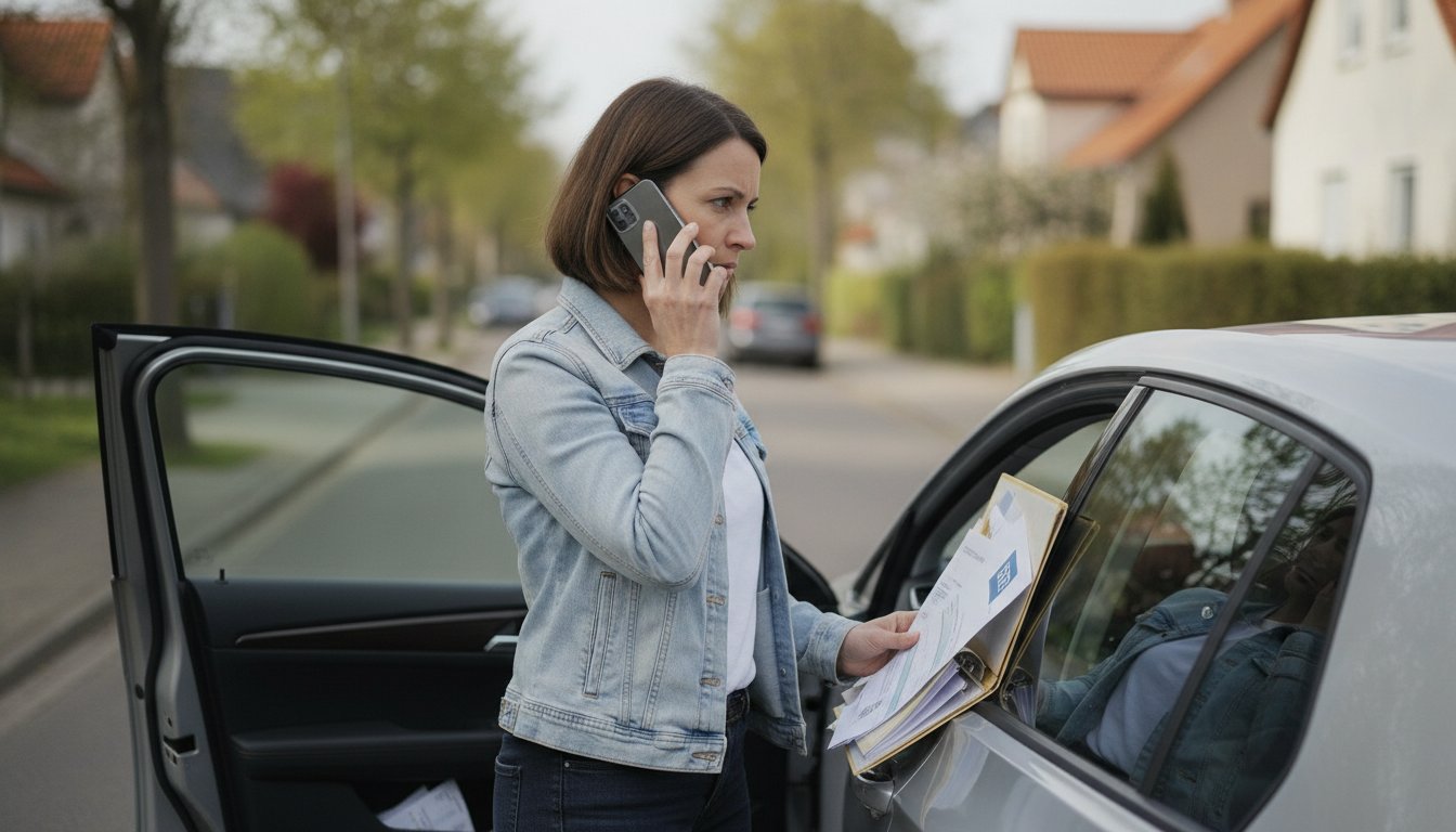 Autofahrerin schließt die Versicherung für ihren Gebrauchtwagen ab
